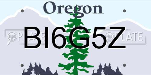 BI6G5Z Oregon License Plate