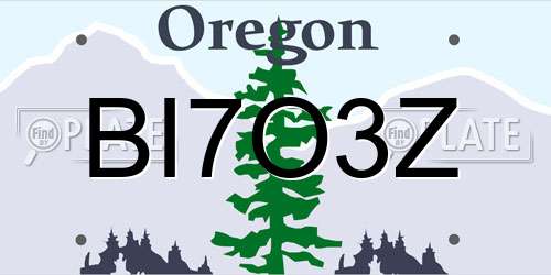 BI7O3Z Oregon License Plate