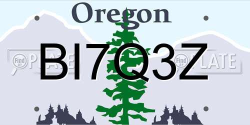 BI7Q3Z Oregon License Plate