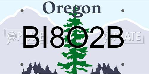 BI8O2B Oregon License Plate