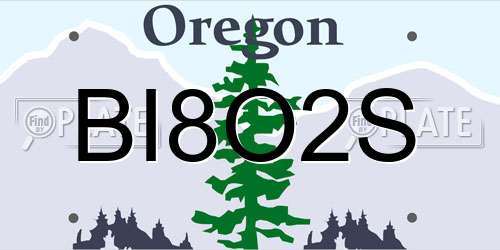 BI8O2S Oregon License Plate