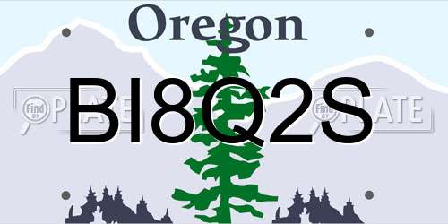 BI8Q2S Oregon License Plate
