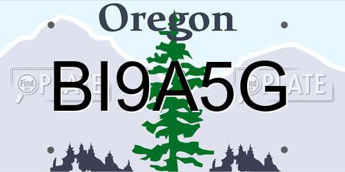 BI9A5G Oregon License Plate