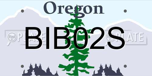 BIB02S Oregon License Plate