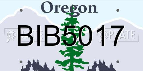 BIB5017 Oregon License Plate
