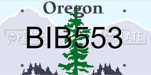 BIB553 Oregon License Plate