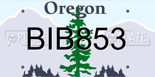 BIB853 Oregon License Plate