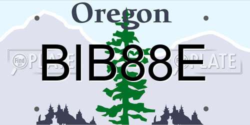 BIB88E Oregon License Plate