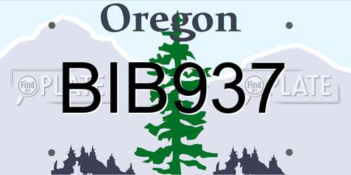 BIB937 Oregon License Plate