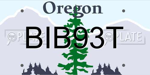 BIB93T Oregon License Plate