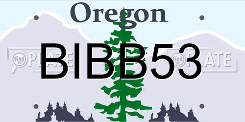 BIBB53 Oregon License Plate