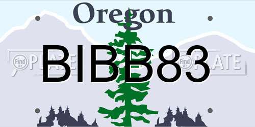 BIBB83 Oregon License Plate