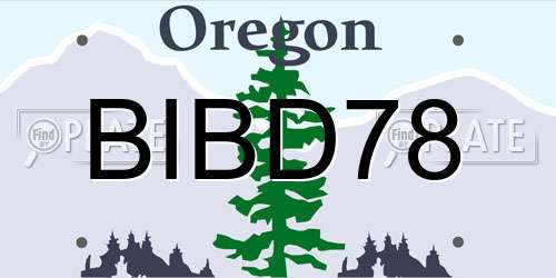 BIBD78 Oregon License Plate