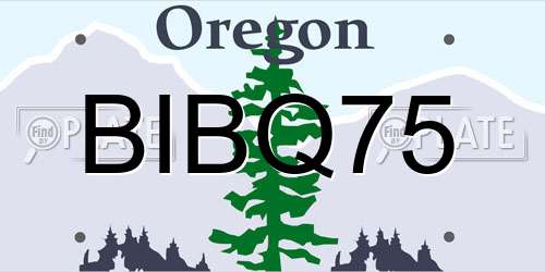 BIBQ75 Oregon License Plate