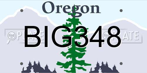 BIG348 Oregon License Plate