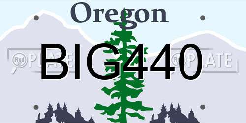 BIG440 Oregon License Plate
