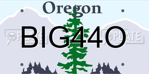 BIG44O Oregon License Plate