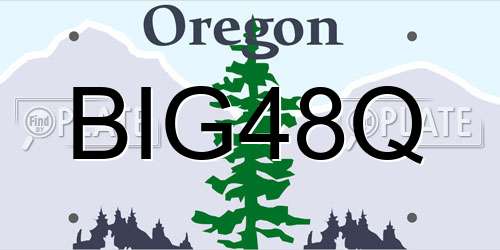 BIG48Q Oregon License Plate