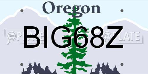 BIG68Z Oregon License Plate