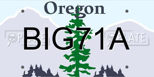 BIG71A Oregon License Plate