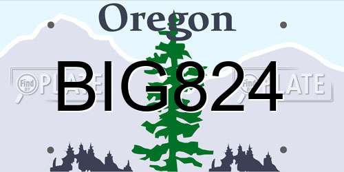 BIG824 Oregon License Plate