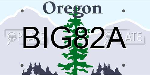 BIG82A Oregon License Plate