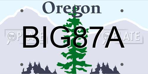 BIG87A Oregon License Plate