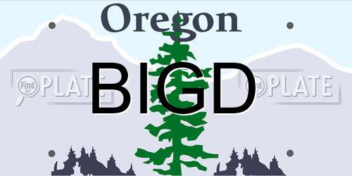 BIGD Oregon License Plate