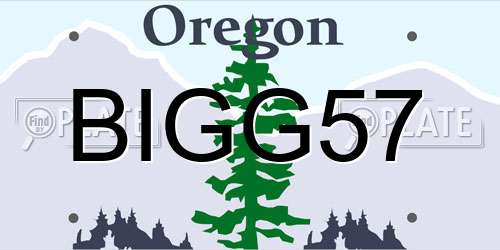 BIGG57 Oregon License Plate