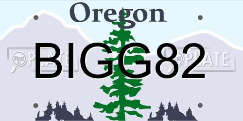 BIGG82 Oregon License Plate