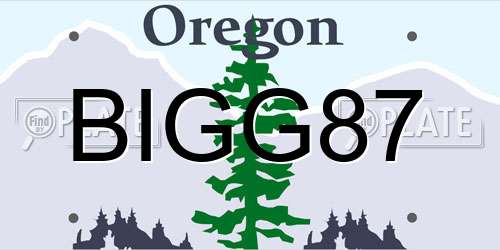 BIGG87 Oregon License Plate