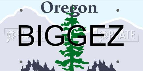 BIGGEZ Oregon License Plate