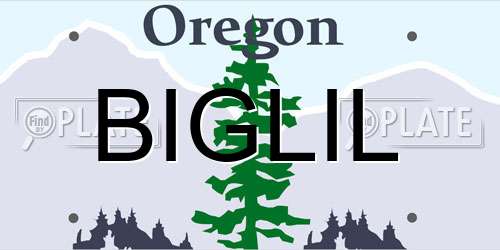 BIGLIL Oregon License Plate