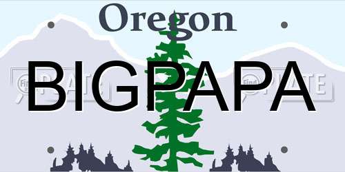 BIGPAPA Oregon License Plate