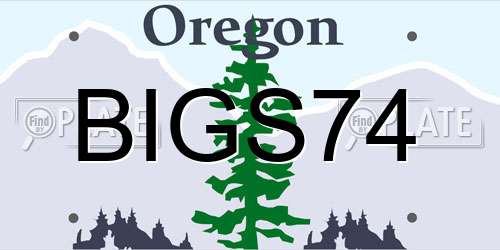 BIGS74 Oregon License Plate