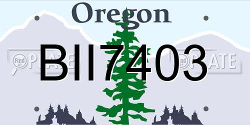BII7403 Oregon License Plate