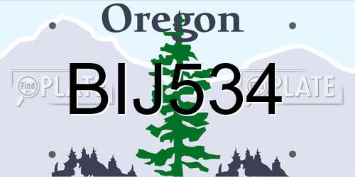 BIJ534 Oregon License Plate