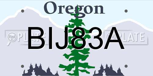 BIJ83A Oregon License Plate