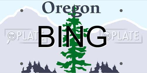 BING Oregon License Plate