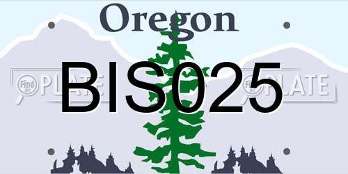 BIS025 Oregon License Plate