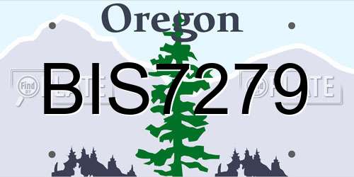 BIS7279 Oregon License Plate