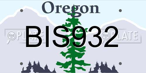BIS932 Oregon License Plate