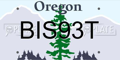 BIS93T Oregon License Plate