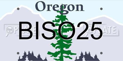 BISO25 Oregon License Plate