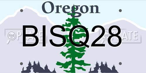 BISQ28 Oregon License Plate