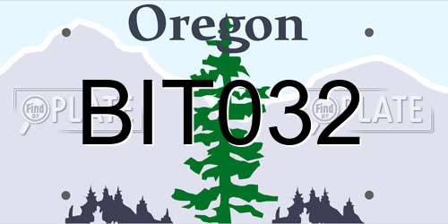 BIT032 Oregon License Plate