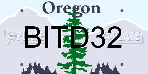 BITD32 Oregon License Plate