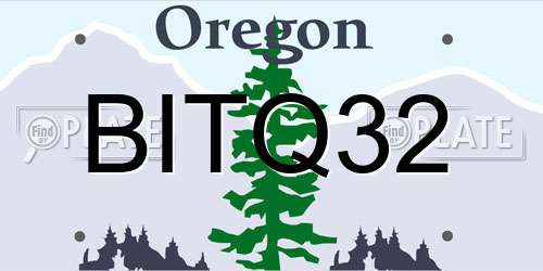 BITQ32 Oregon License Plate