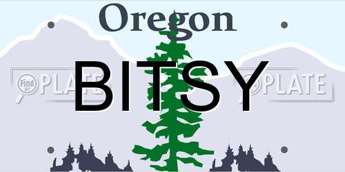 BITSY Oregon License Plate