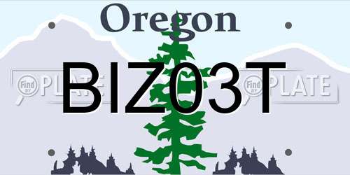 BIZ03T Oregon License Plate